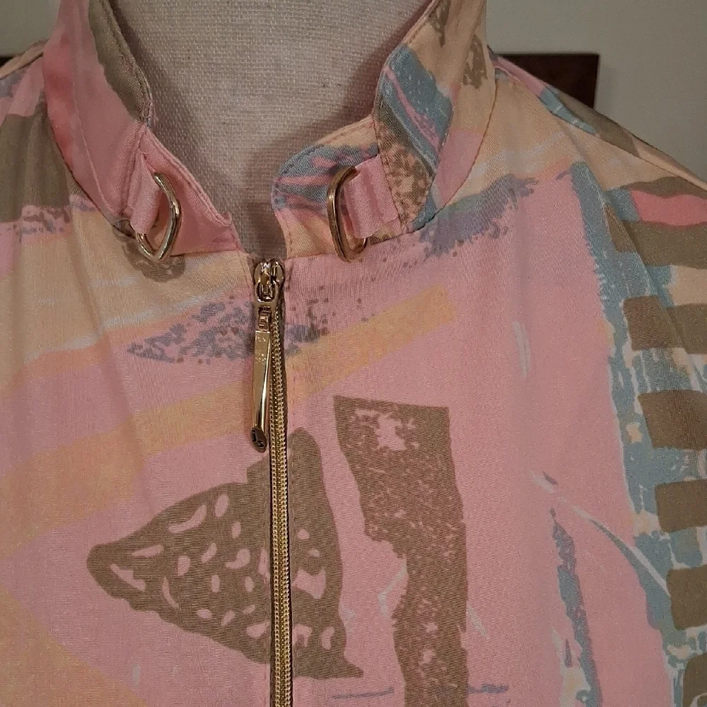 Jamie Sadock Pink Abstract Sleeveless Blouse - Picture 2 of 7